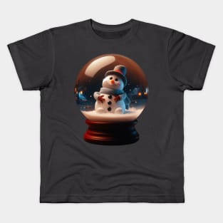 cute snowman inside a sphere glass for christmas Kids T-Shirt